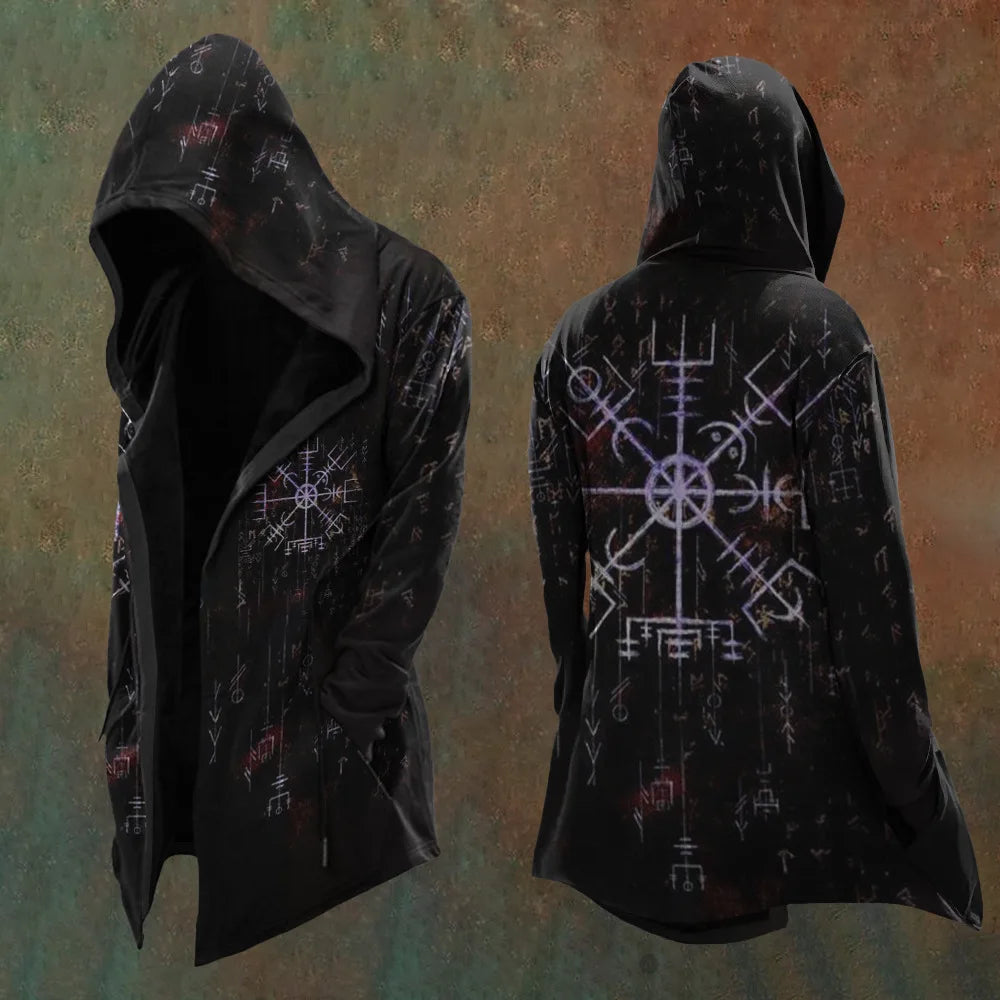 New style hoodie2025Cross-border European and American Style Men's Hoodie Cardigan Tough Guy No Zipper Printed Halloween Hooded