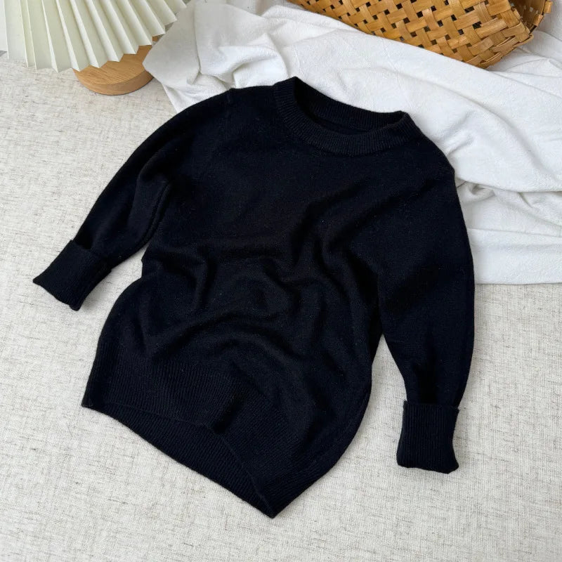 Kids Pullover Ultra-Soft Baby Wool Knitted Sweater for Boys & Girls Autumn Winter Warm Casual Versatile Children Tops Clothes