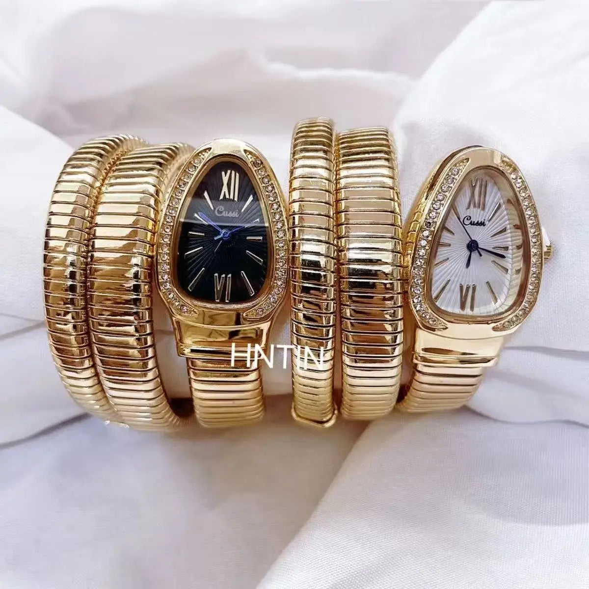 Fashionable Women's Snake-Shaped Bracelet Watch With Unique Design, Snake Coil, Elegant Bracelet, Ladies' Quartz Watch With Roma