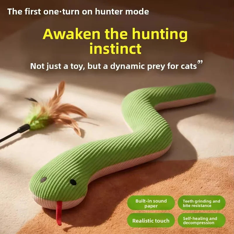 Snake Pet Toy Interactive Play Toy Kitten Kick Teaser Toy Bite Resistant Entertainment Toy For Indoor Cats Small Dogs Pet Supply