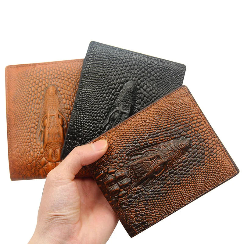 Men's Wallets Luxury Alligator Pattern Men Money Bag Safe Clutch Bag Business Style Male Money Purse Card Fashion Casual Holder