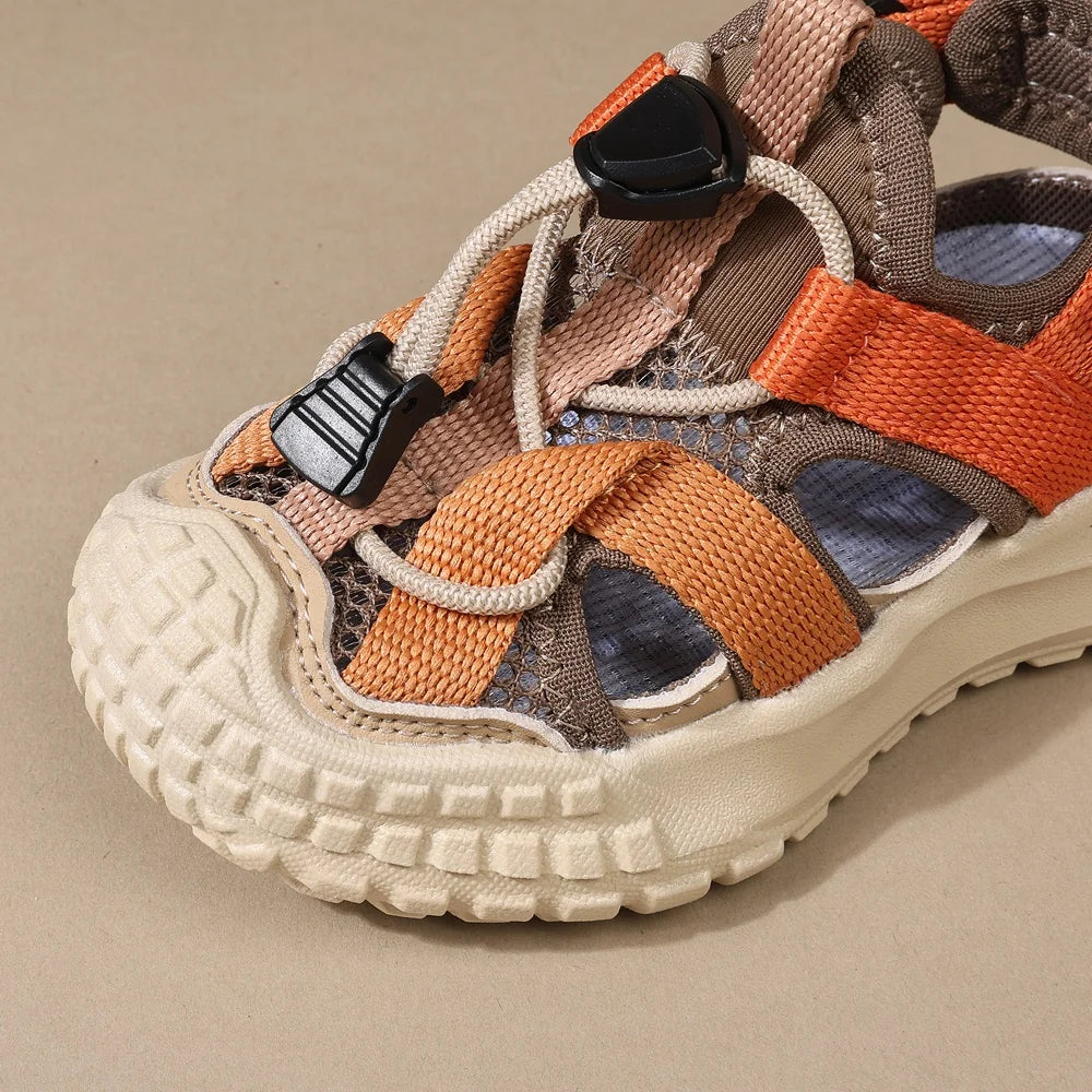 2025 New Summer Children Sandals For Boys Mesh Breathable Kids Sport Shoes Soft Sole Fashion Toddler Boys Beach Sandals EU21-30
