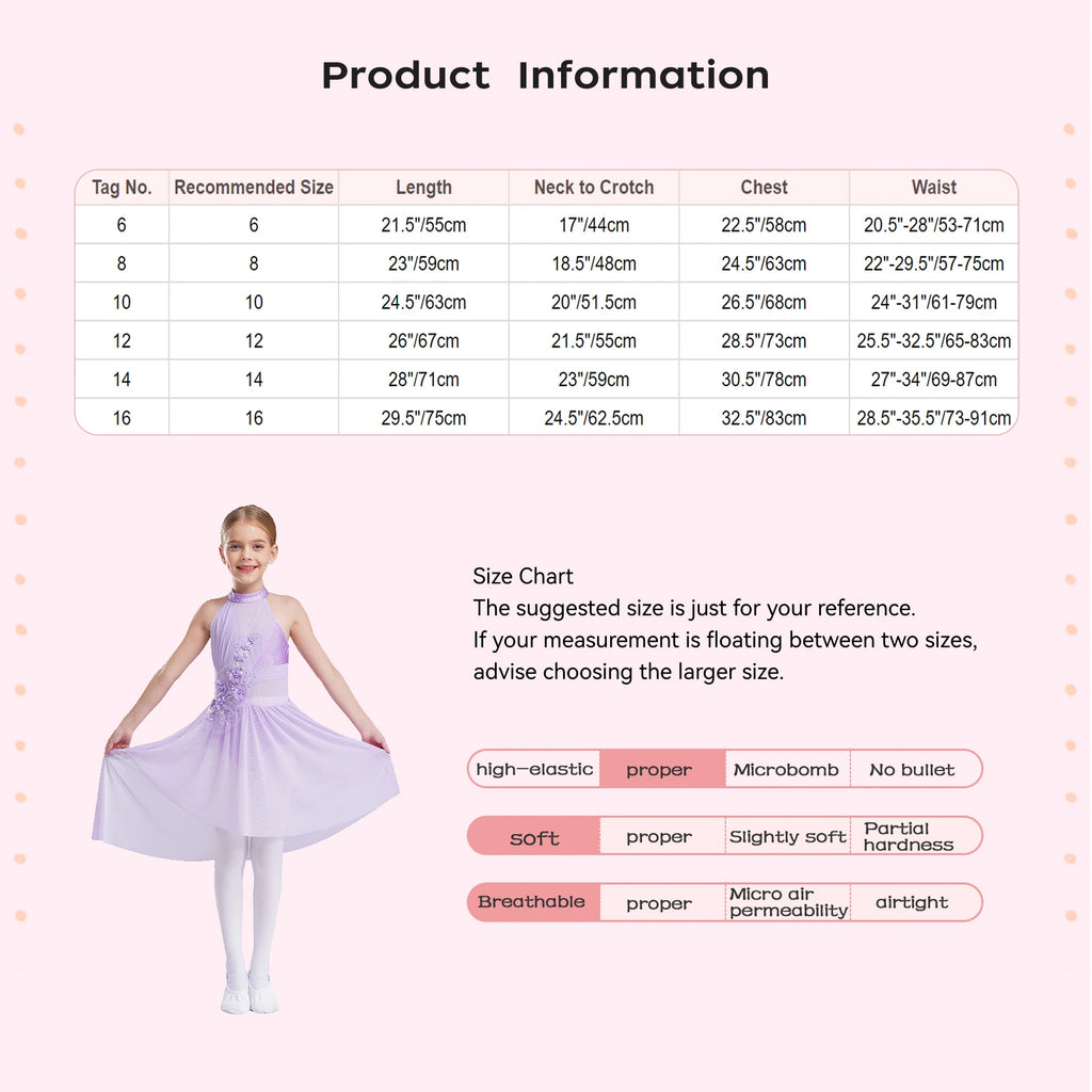 Kids Girls Ballet Lyrical Contemporary Dance Dresses Gymnastics Artistic Skating Costume Shiny Sparkly Rhinestones Tutu Dress