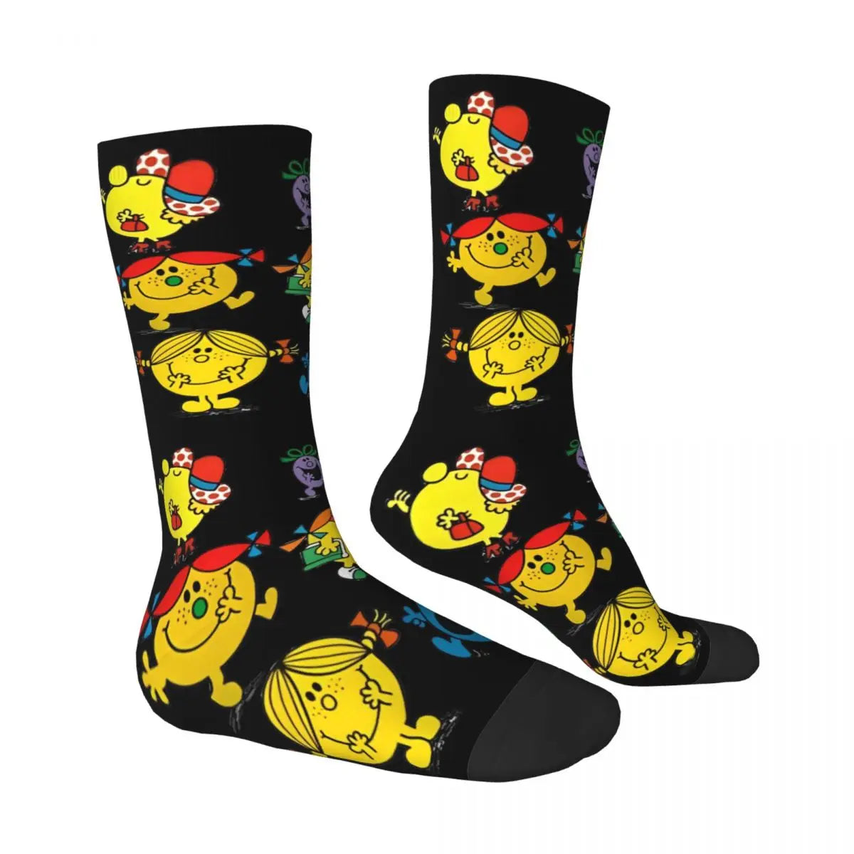 Mr. Men Little Miss Socks Cartoon Kawaii Stockings Autumn Anti Sweat Men's Socks Medium Soft Graphic Outdoor Sports Socks