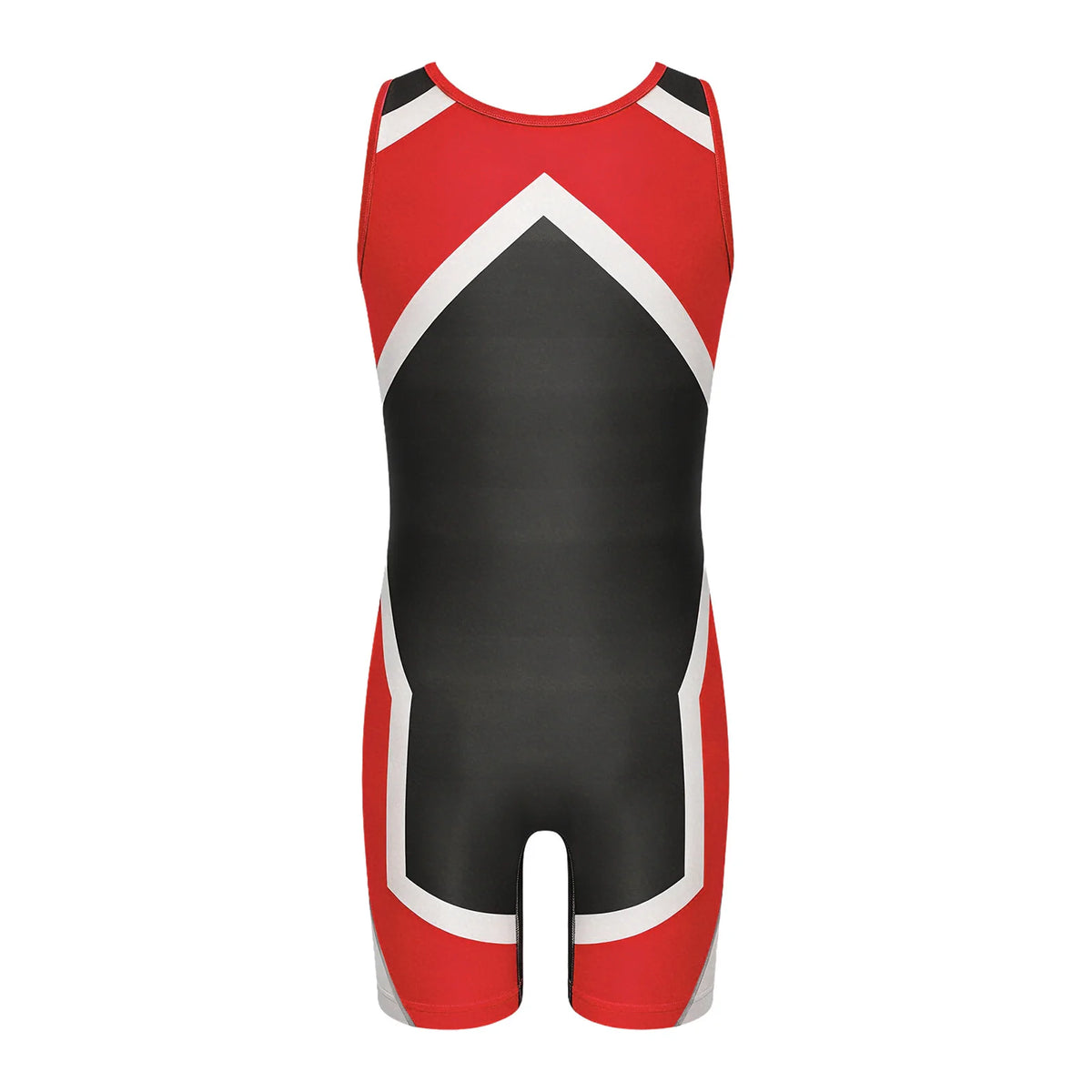 Kids Boys Exercise Wrestling Singlet Color Block Jumpsuit Sleeveless Quick-dry Thigh Length Bodysuit Sports Workout Cycling Set
