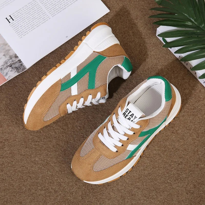 2026 New Women Sneakers Spring Autumn Casual Lace Up Designer Shoes Luxury Platform Loafers Anti Slip Comfort Female Sneakers