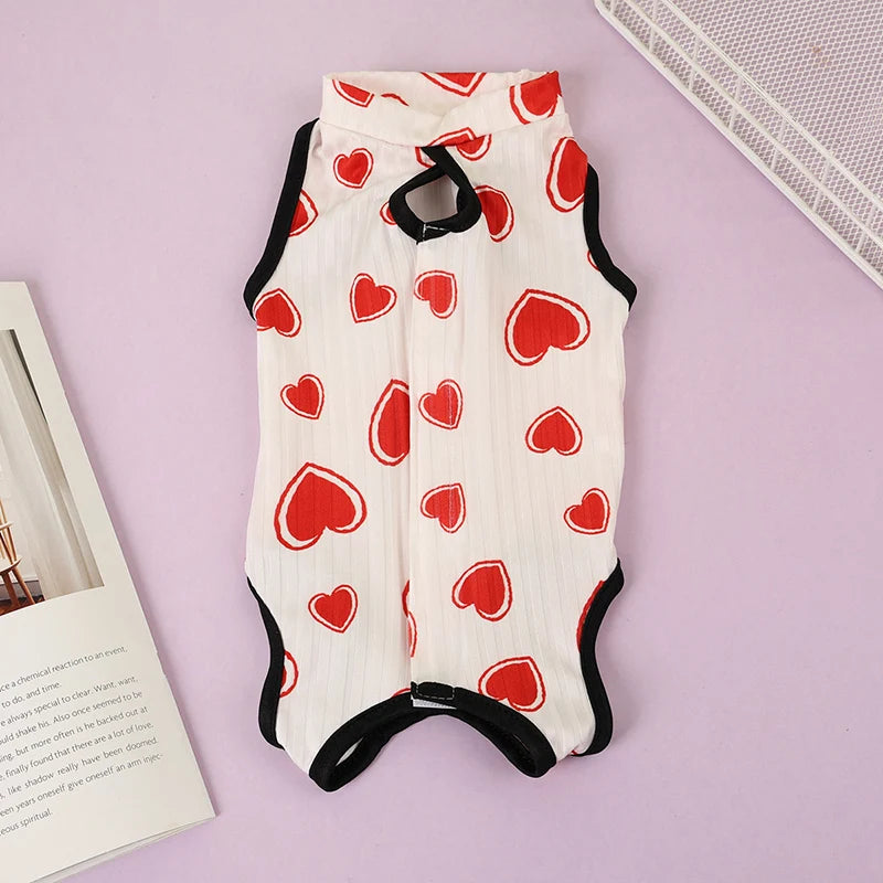 Cat Dog Anti-Licking Vest Pet Care Clothing Kitten Weaning Sterilization Suit High Elastic Surgery After Recovery Care Clothing