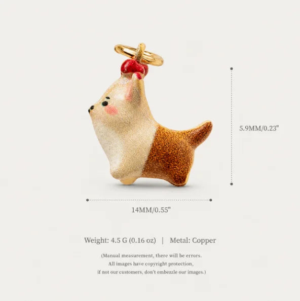 New Fashion Cartoon Small Animal Accessories Pet Dog DIY Necklace for Women Girls Cute Enamel Little Dog Necklace DIY Accessory