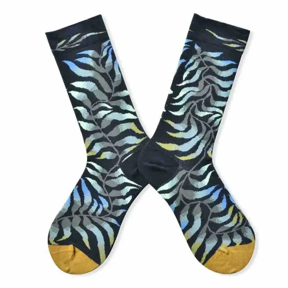 Trendy and Personalized Men Socks Hip Hop Oil Painting Abstract Sock Mouth Letter Embroidery Autumn Mid Tube Socks Women носки