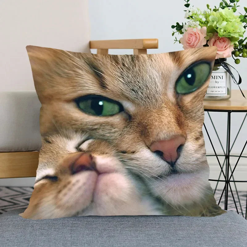 Cute Animal Bed Pillowcase for Car Sofa Home  Pet Cat Printed   Cushion Cover