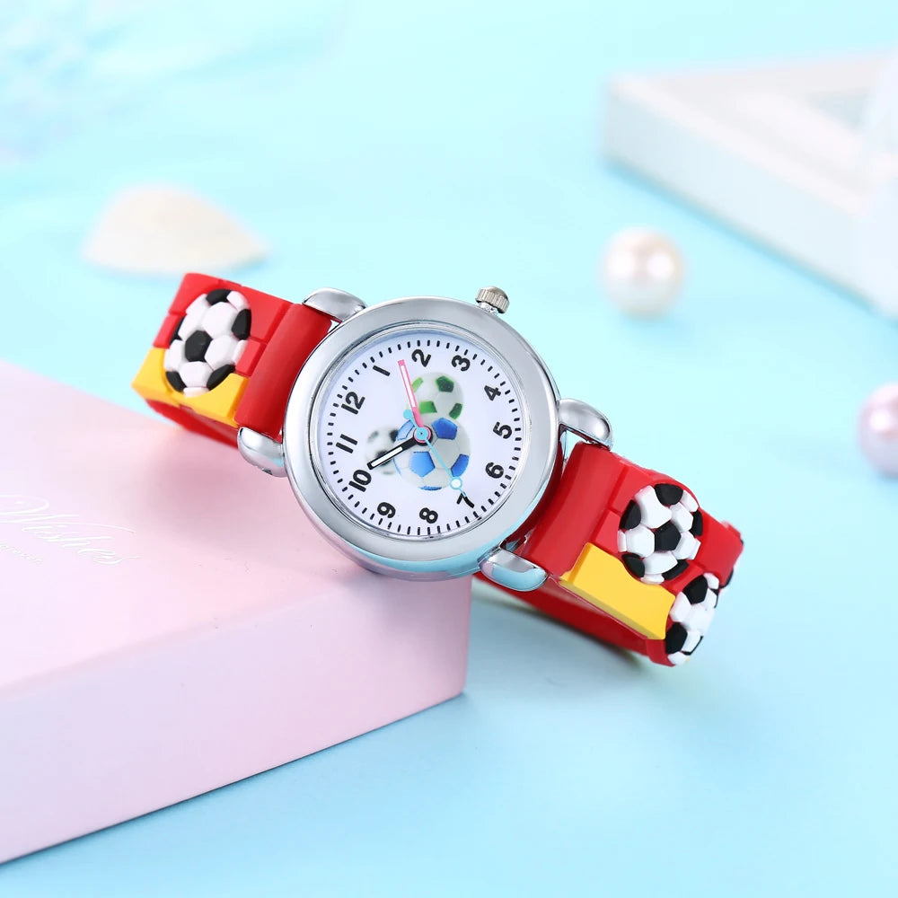 Lovely Creative Cartoon Corlorful Kids Watch Gift For Boys Girls Sell Like Hot Cakes Cute Football Children's Wristwatch