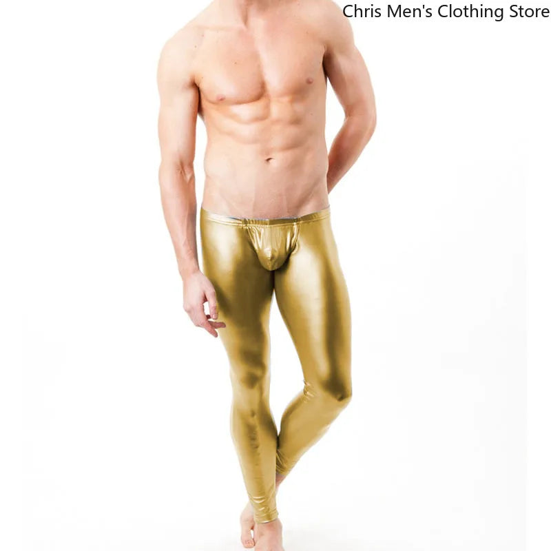 【2025 Nightclub Super Pants 】 Men's Patent Leather Tight Pants, Stretch Stage Performance Pants, Bar Party Shiny Men's Trousers