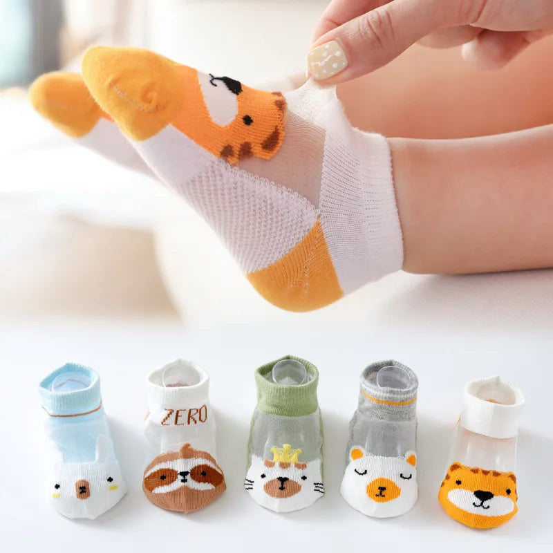 Kids Socks 5 Pairs/Lot Spring Summer Cotton Girls Socks Cute Flowers Pattern for Children Baby Little Girl Clothing Accessories