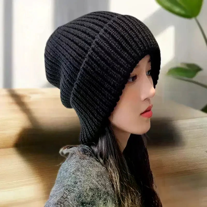 Fashion Winter Warm Hats For Women Casual Stacking Knitted Bonnet Caps Men Hats Solid Color Hip Hop Unisex Female Beanies
