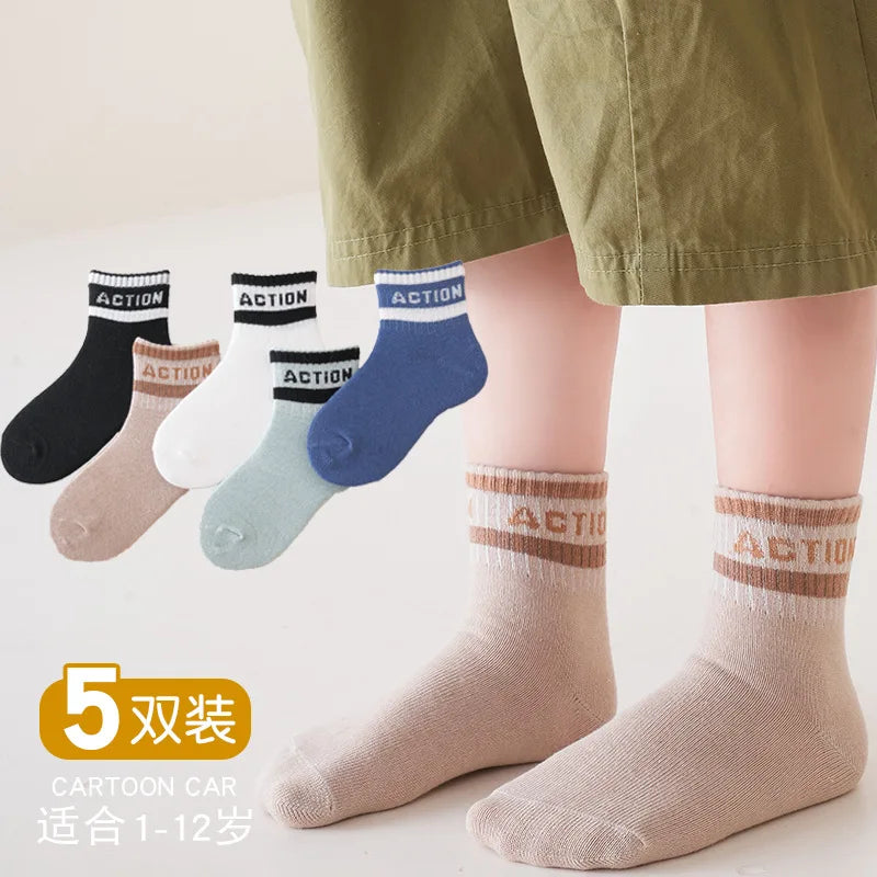 1-12 Years Children's Socks Autumn Casual Socks Boys and Girls Korean Cartoon Autumn Socks Kids Accessories