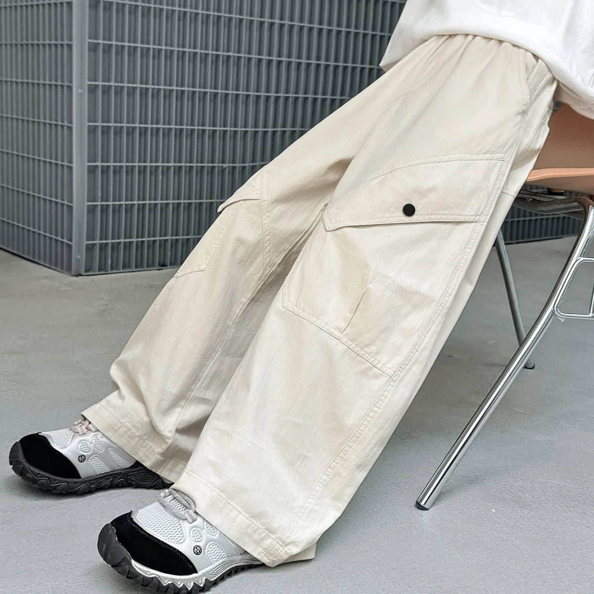 Kids Pants & Summer New Korean Solid Color Loose Cargo Pants for Boys Hip Hop Baby Cotton Wide-leg Pants Ages 3 5 6 7 8 9 12 14Y