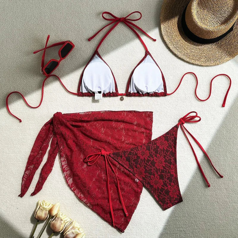 2026 Sexy Bikinis Female Swimsuits Women Three-Piece Swimwear Beach Swimming Wear Bathing Suits Brazilian Bikini Set Pool Bather