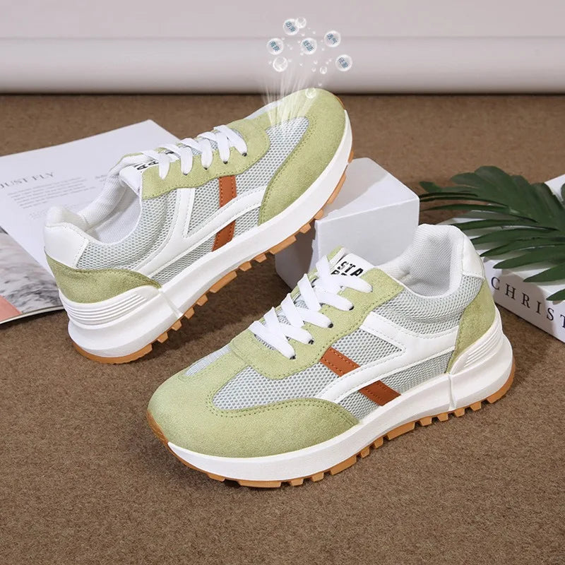 2026 New Women Sneakers Spring Autumn Casual Lace Up Designer Shoes Luxury Platform Loafers Anti Slip Comfort Female Sneakers
