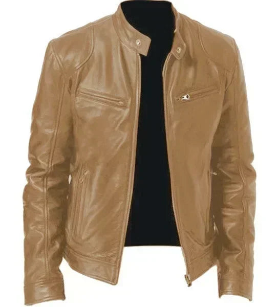 Motorcycle Leather Jackets Man Casual Fashion Motorcycle Coat Slim Fit Lapel PU Jackets Fall Anti-wind Leather Coat Male Retro