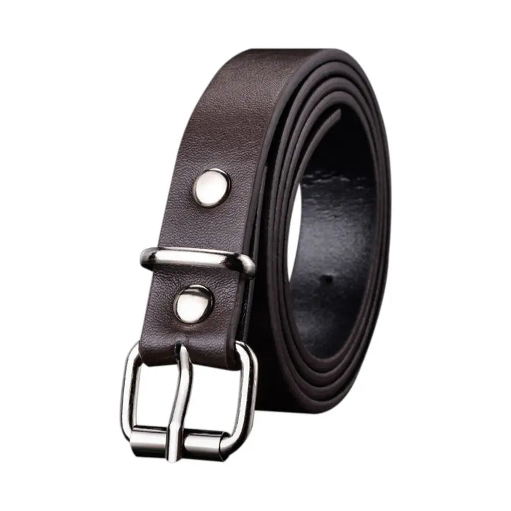 Boys Girls Retro Casual Pin Buckle Waistband Children Leather Belt Trouser Dress Belts Thin Waist Strap
