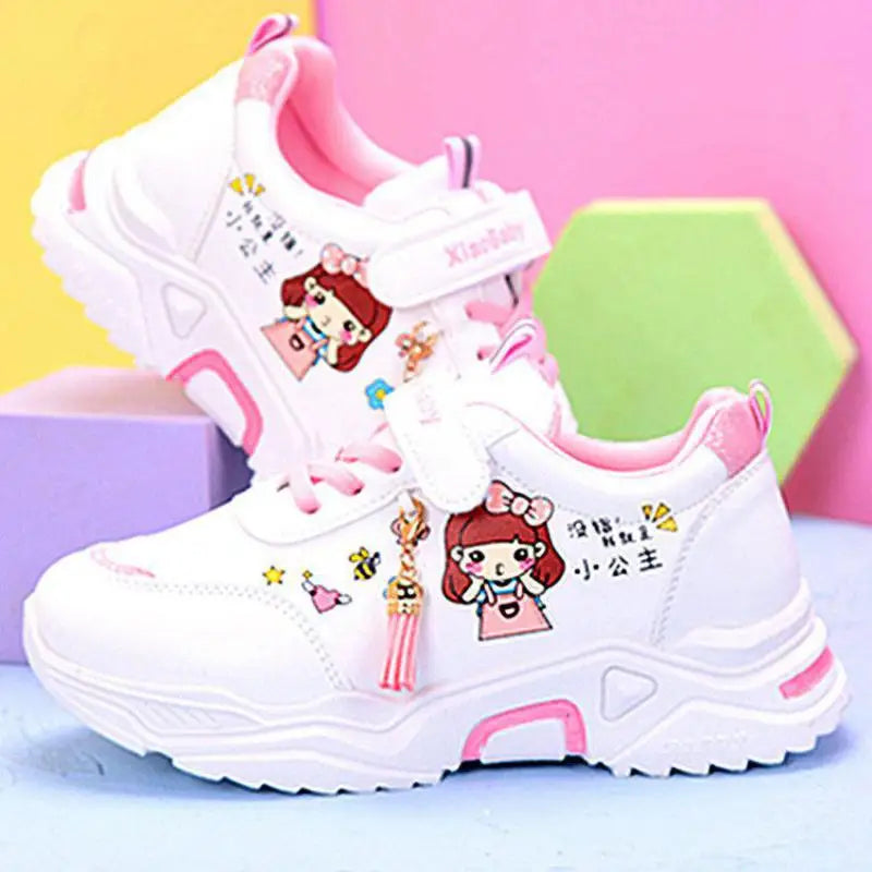 5-18y Children Sneakers Girls Casual Shoes Spring Autumn Kids Breathable Soft Soled Anti-slip Cartoon Princess Walking Footwear