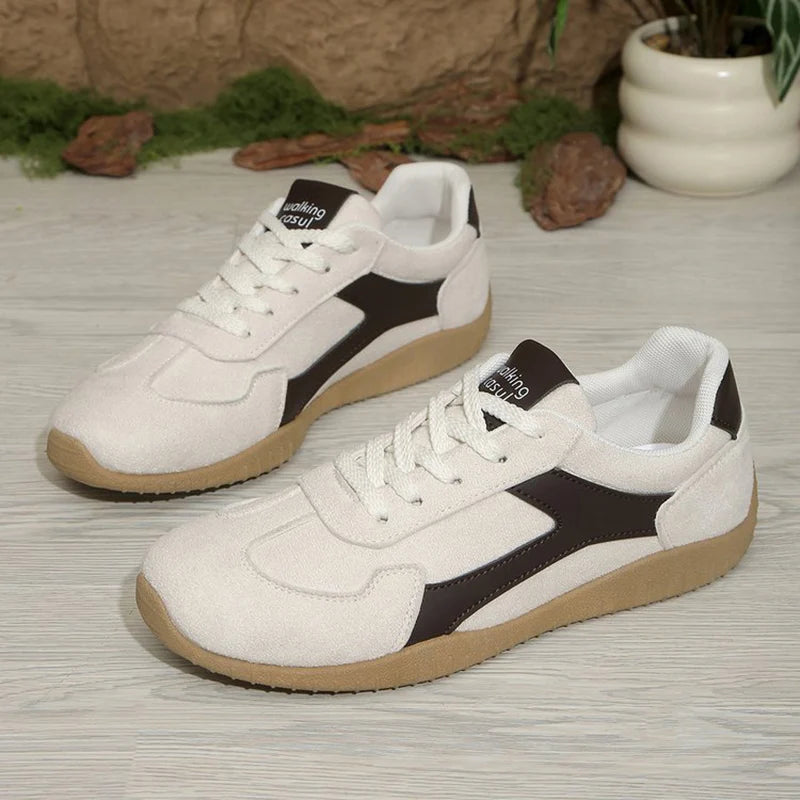 Comfy Lightweight Running Shoes Women Spring Autumn Faux Suede Lace Up Sneakers Woman Outdoor Non Slip Sport Shoes Female