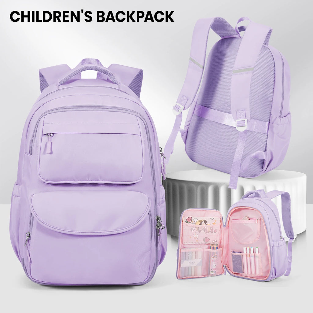 Girls School Bags Kids Backpack with Fridge Door, Elementary School Backpack, Lightweight School Backpack for Girls Ages 8-10
