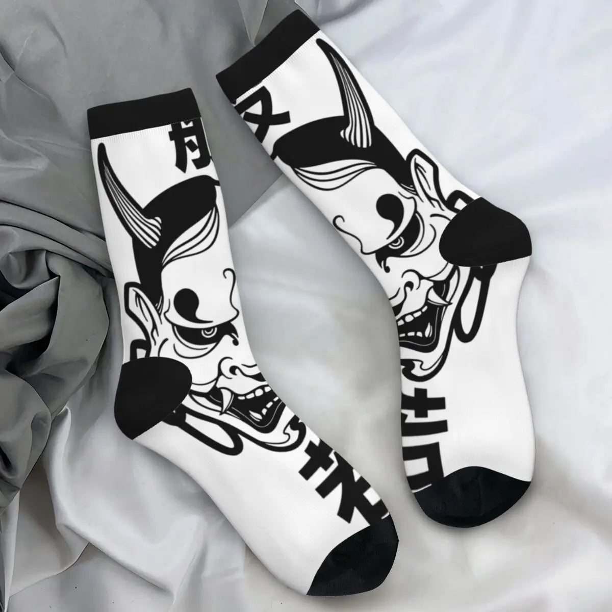 Men's Socks Hannya Mask Stockings Winter Elegant Medium Soft Socks Graphic Outdoor Non-Slip Socks