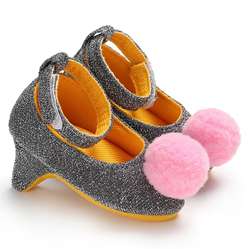 10CM/10.5CM Fashion Infant Newborn Baby Girl High Heels Shoes Princess Bow First Birthday Party Shoes Photo Props Shoes
