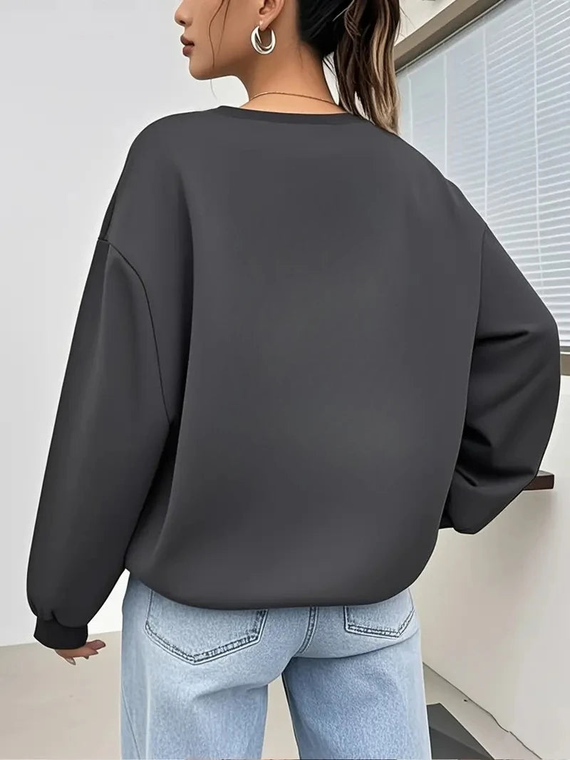 Loose Solid Color Women's Cotton Hoodies Casual Autumn Winter Fleece Sweatshirt Oversize Pullover O-Neck Top Hoody Couple Unisex