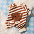Cartoon Pattern Kawaii Pet Clothes Keep Warm Cotton Winter Puppy Clothes Animal Clothing Striped Pajamas Dog Jumpsuits Chihuahua
