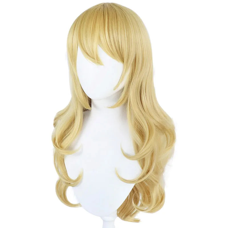 Women Princess Peach Cosplay Wig Styled Peach Girl Gold Hair Costumes Game Cosplay Princess Wig Peach Crown Cosplay Long Wavy
