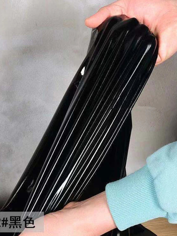Sexy Patent Leather Short Sleeve Bodycon Dress Women Slim Short Mini Sheath Dresses Summer Nightclub Party Clothing Custom New