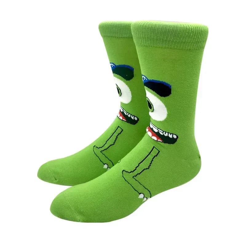 5 Pairs New Men's Socks Happy Funny Women Socks Animation Cosplay Hip Hop Long Socks Fashion Bizarre and Novel Christmas Gift