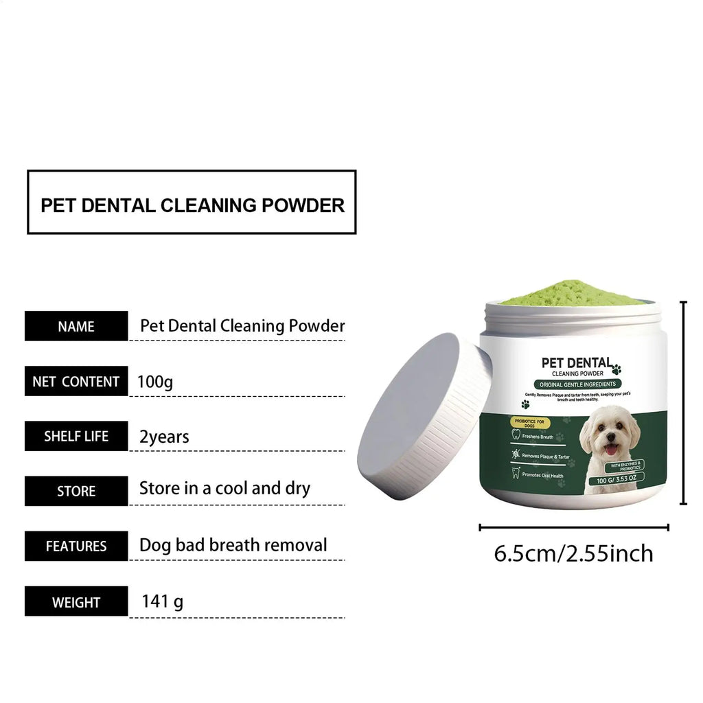 No Brushing Cleaner Pet Tooth Clean Powder Dog Teeth Cleaning Powder Cleaning For Dog For Puppy Kitten Small Large Breeds Daily