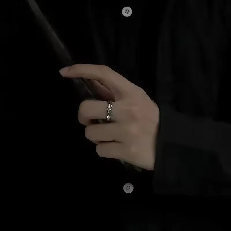 Rings for Men Women Trend Design New Metal Twist Simple Fashion Personality Open Adjustable Finger Ring Jewelry Wedding Anillos