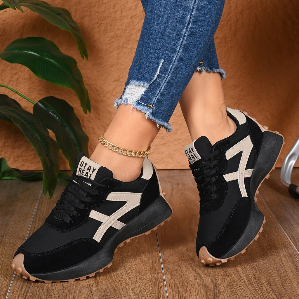 2026 New Women  Sneakers Spring Casual Lace Up Sport Sneakers Luxury Platform Anti-slip Running Shoes Women Zapatos De Mujer