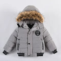 2-6 Years Autumn Winter Boys Jacket Warm Fur Collar Fashion Baby Girls Coat Hooded Zipper Outerwear Birthday Gift Kids Clothes