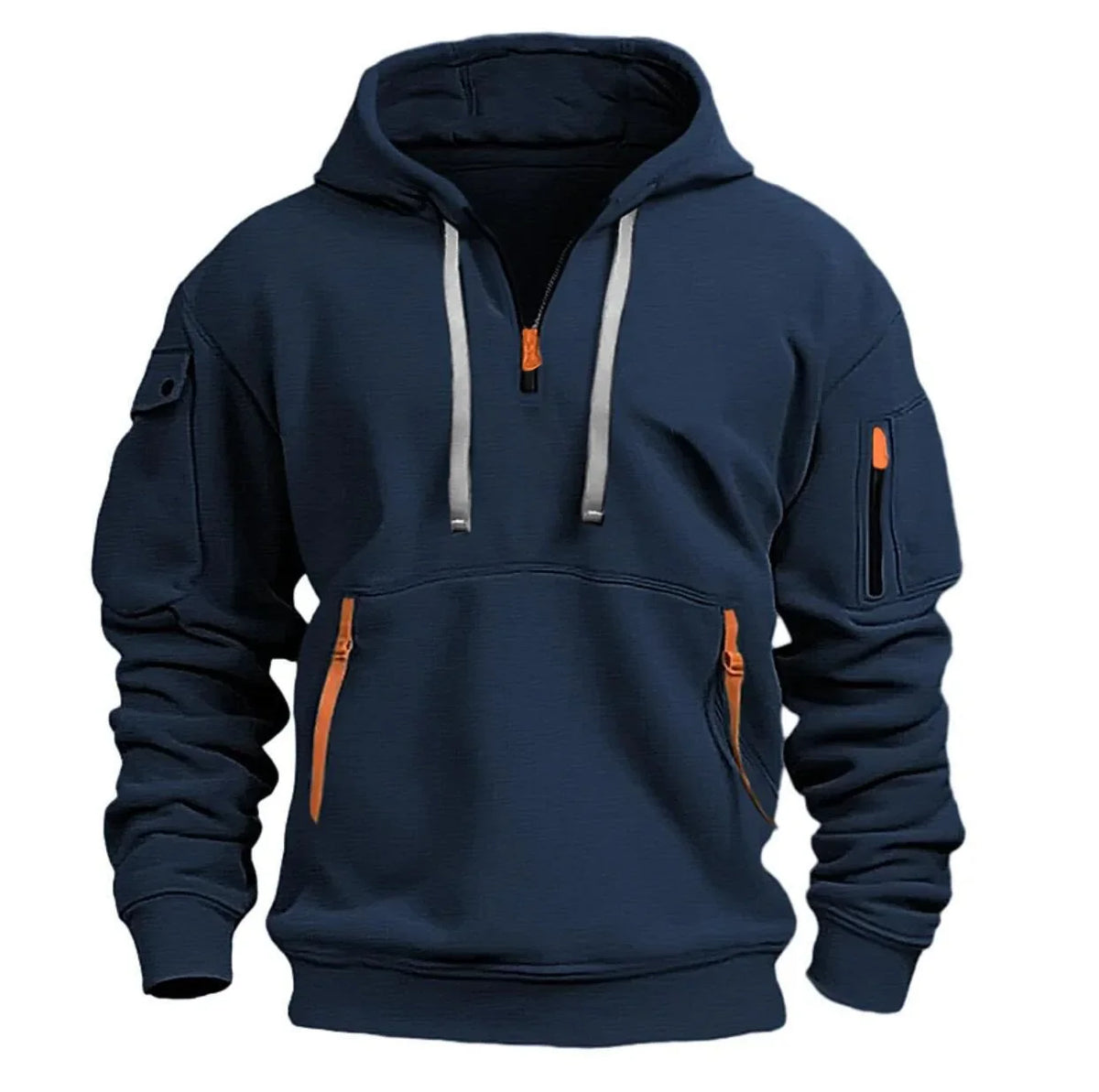 Men's Hoodies Aesthetic Fashion Multi-pocket Zipper Brand Streetwear Plus Size Loose Pullover Clothing Men Sweatshirts 2024 New