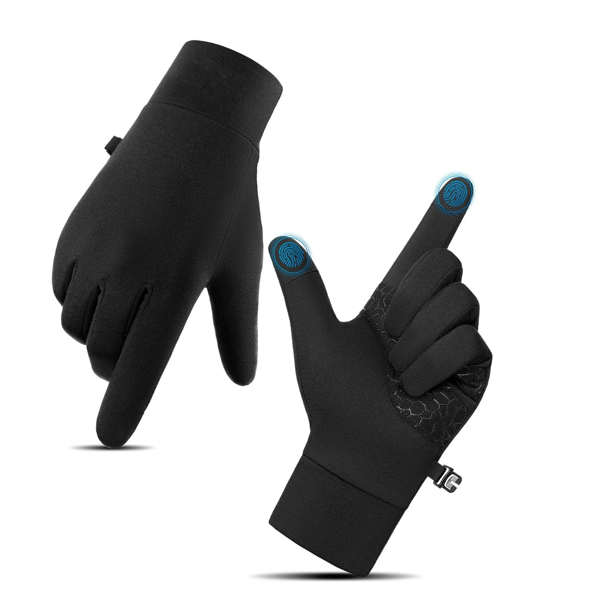 Kids Winter Touch Screen Gloves, Anti-Slip Silicone Palm Stretch Thermal Cycling Running Gloves for Boys Girls Age 6-12