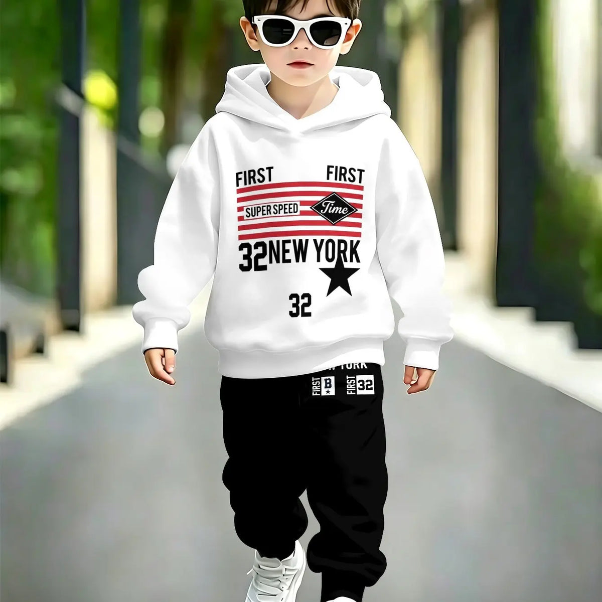 Boys' 2-Piece Hoodie Set for Autumn/Winter – Soft and Breathable – Casual Style – Suitable for Boys and Girls – Christmas Gift