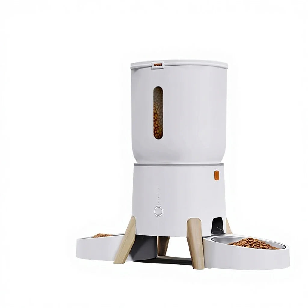 5L Pet Intelligent Feeder - App-controlled Remote Feeding Machine - Dual-bowl Automatic Feeder for Cats and Dogs