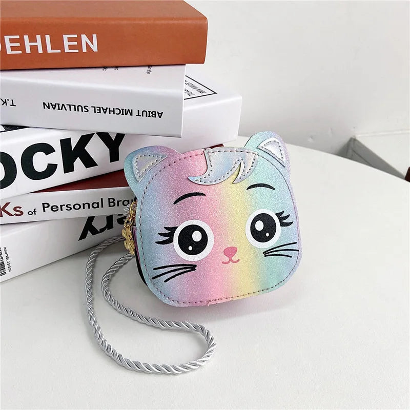 New Children's Bags Cartoon Cute Cat Boys and Girls One Shoulder Messenger Bag Mini Fashion Accessories Change Bag