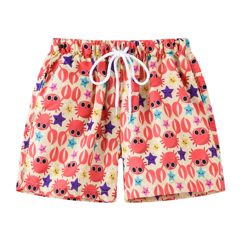 2026 Summer Baby Boys Swimming Trunks For 2-8Years Kids Beach Shorts Cartoon Pattern Swimsuit Shorts Baby Bathing Suit Swimwear