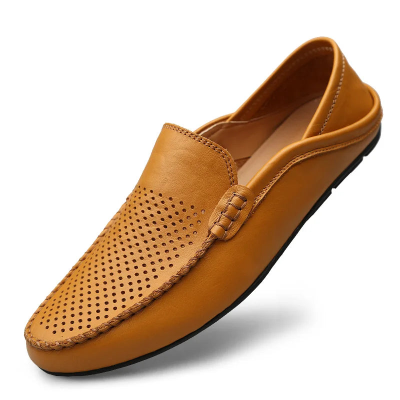 loafers shoes for  Men Casual Shoes Italian Brand Leather Loafer Slip on Men's Flats Male Driving Shoes Sneaker High-quality 、