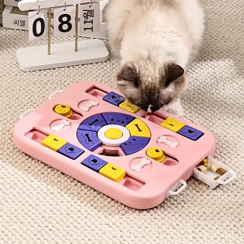 Pet Slow Food Bowl Toys Pet Dogs and Cats Toys Multifunctional Food Box Pet Puzzle Feeding Bowl is suitable for small, medium an