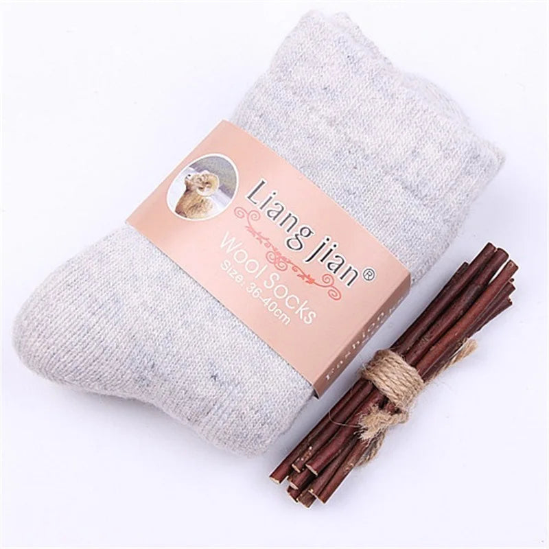 Super Warm Funny Happy Male Men Thicker Solid Socks Merino Wool Rabbit Socks Snow Winter Socks calceta hombre skarpety meskie