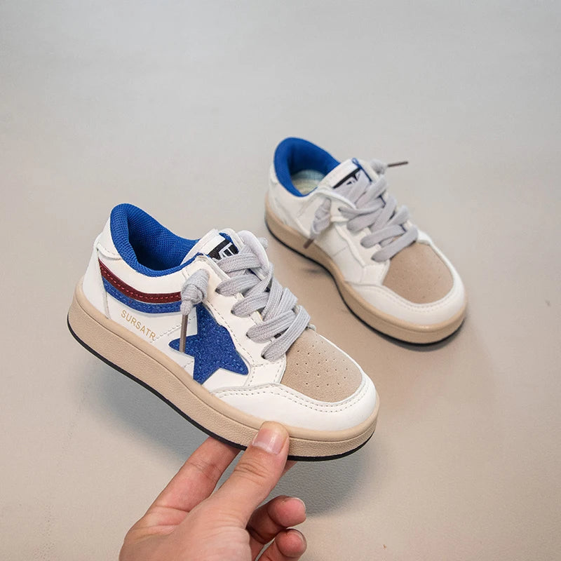 Korean-style Fashionable Vintage Kids Sneakers Boys Dirty Shoes Leisure Sports Shoes Magic Tape Convenient Rubber Outsole