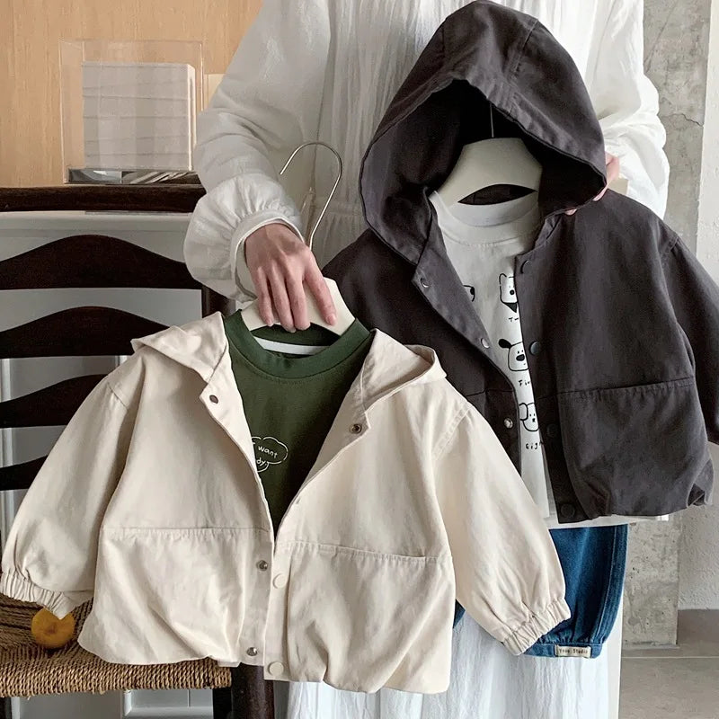 Kids Hooded Jacket 2026 Spring and Autumn Boys Fashionable Casual Versatile Toddler Spring Top Baby Jacket