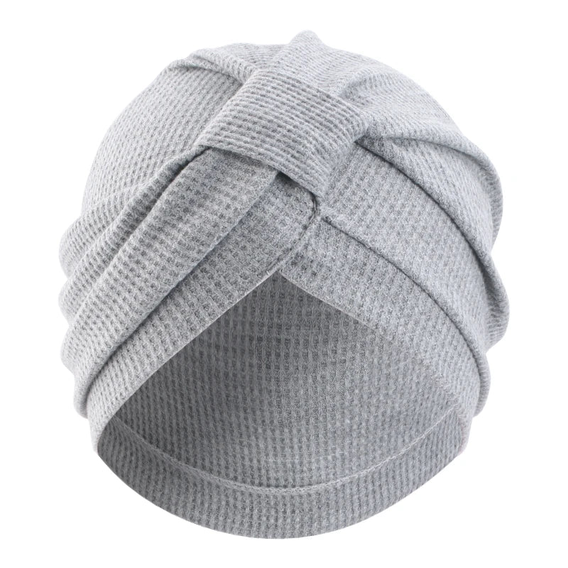 Women's headscarf hat breathable cotton thick waffle square headscarf hat Indian hat ethnic headscarf